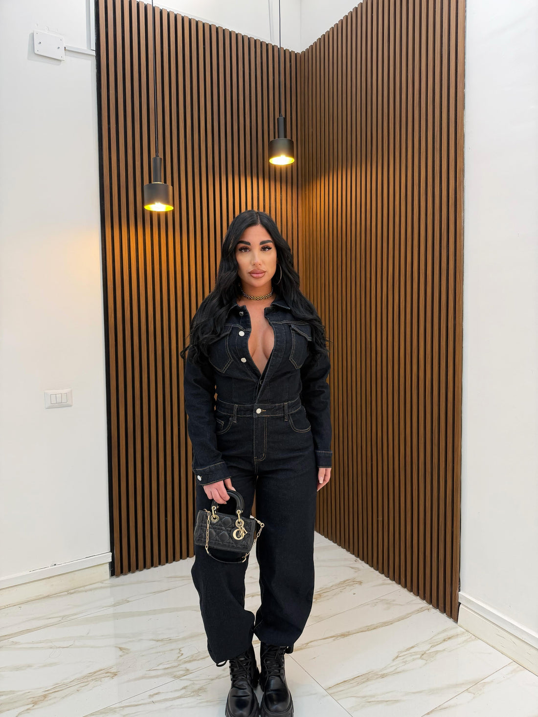 JUMPSUIT IN DENIM LAVAGGIO 0