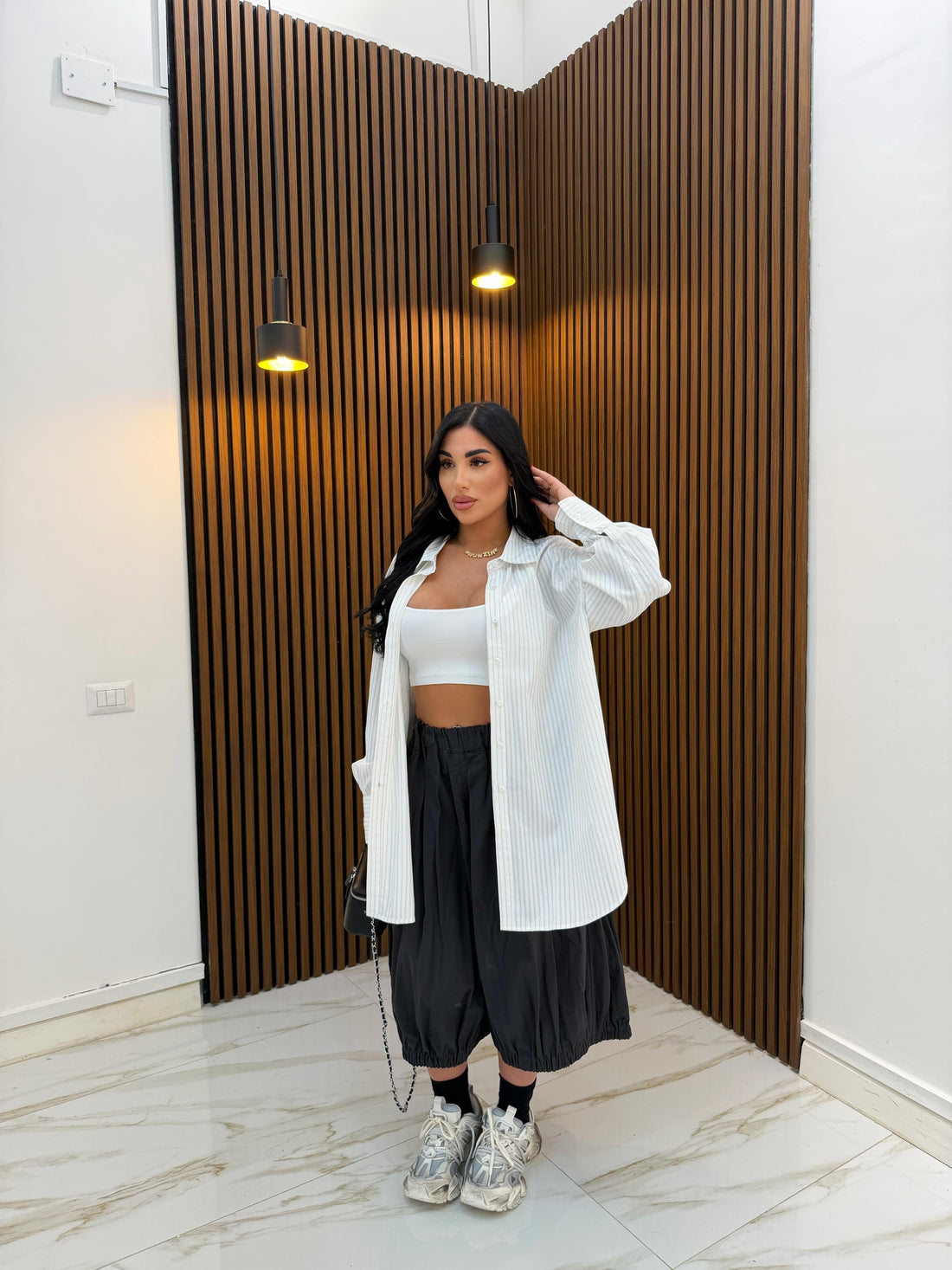 CAMICIA A RIGHE BIANCO