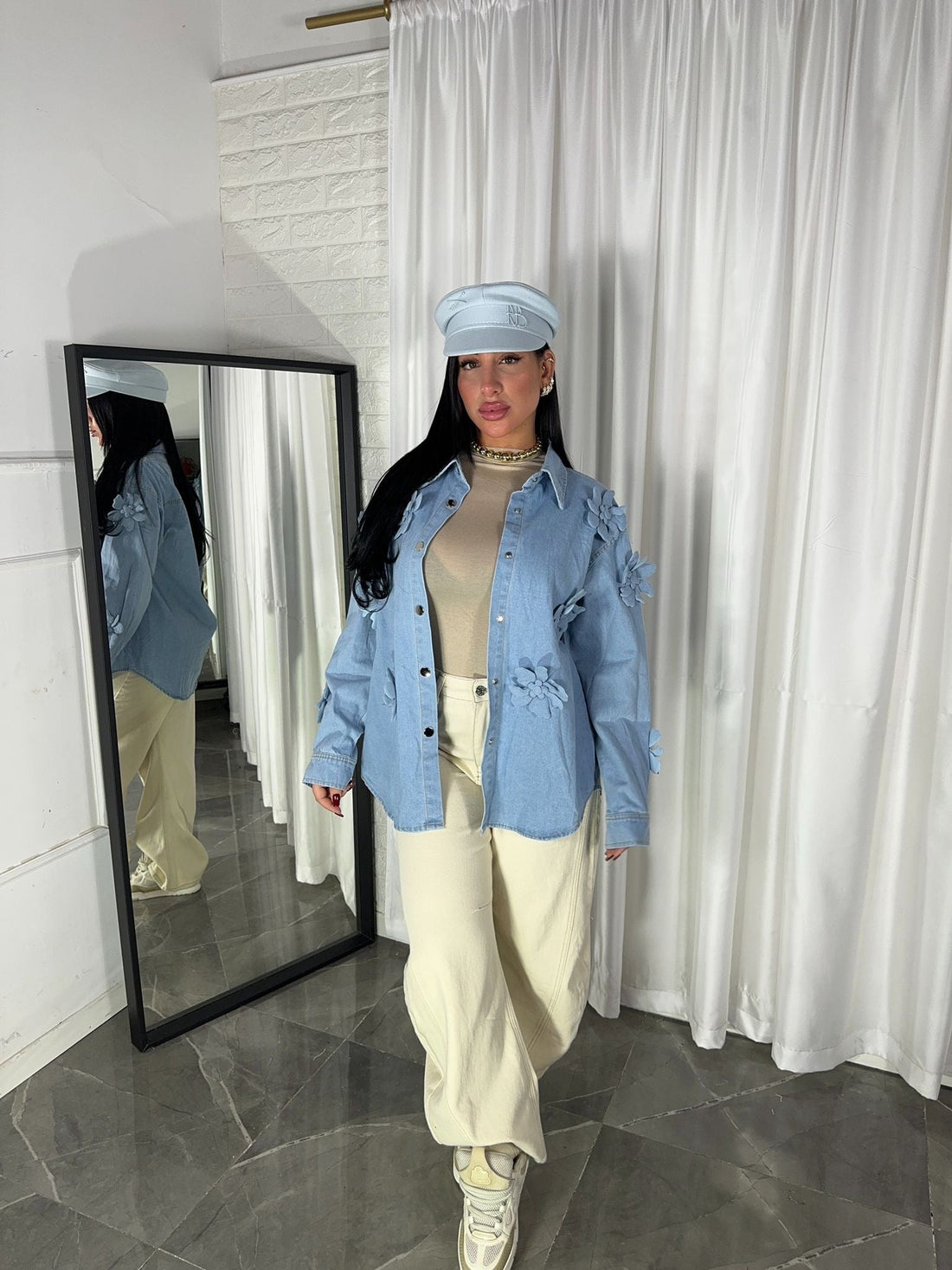 CAMICIA ROSE IN DENIM